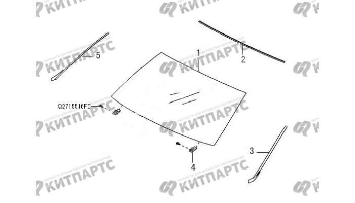 Ветровое стекло, уплотнитель Great Wall Wingle 5