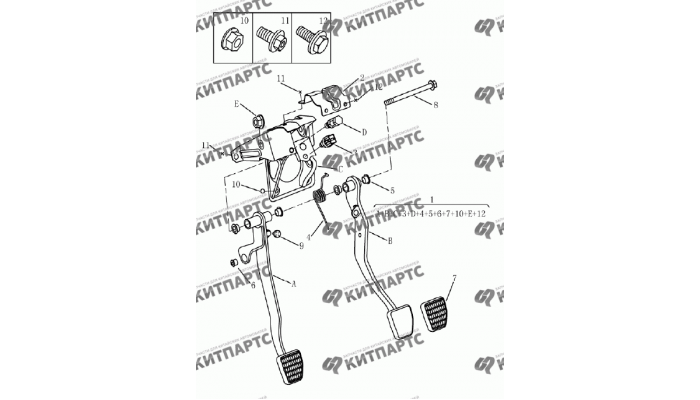 Педали тормоза и сцепления (МКПП) Geely